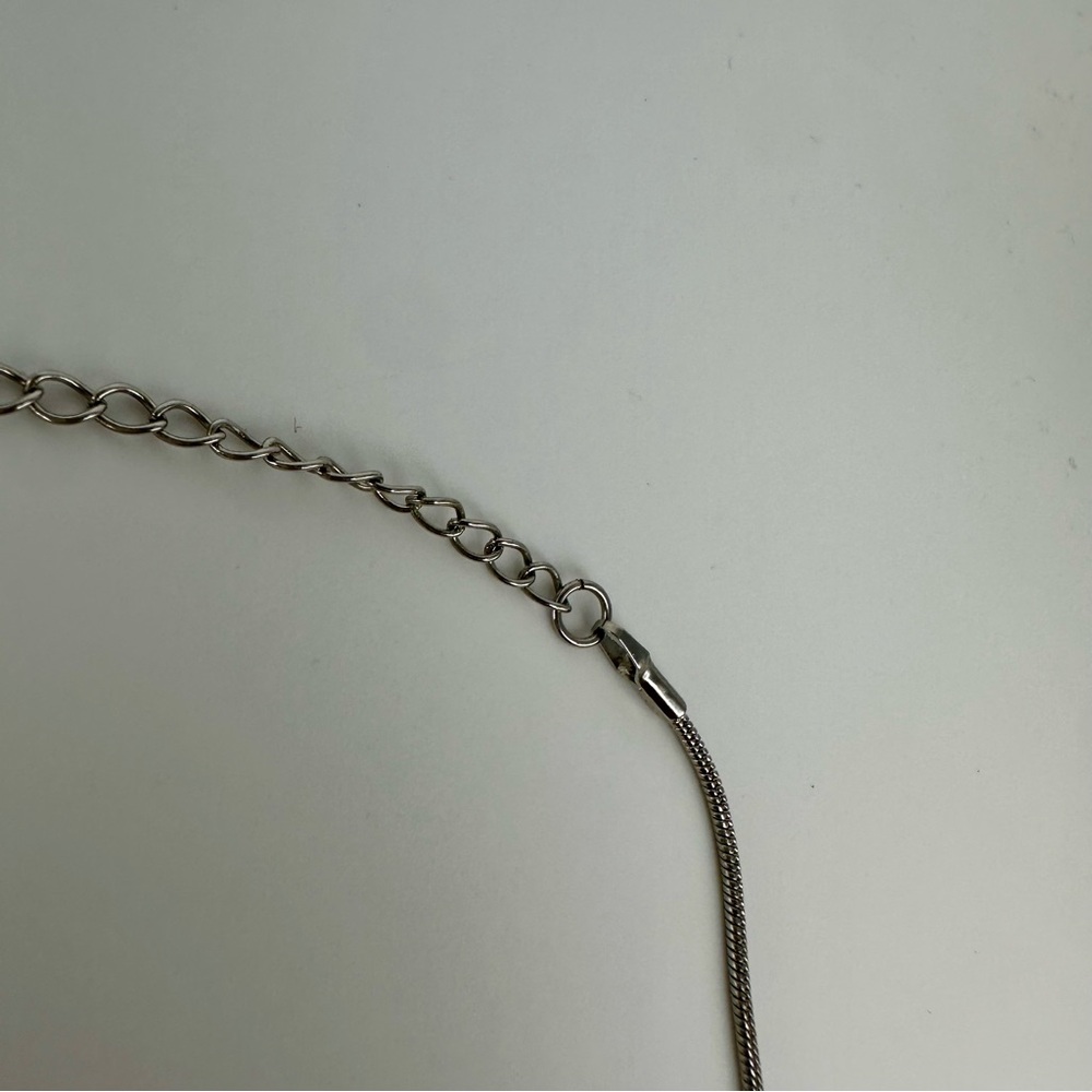 SWAROVSKI Crystal Heart in Circle Silver Sculptural Necklace 15.75” Chain - Picture 3 of 7